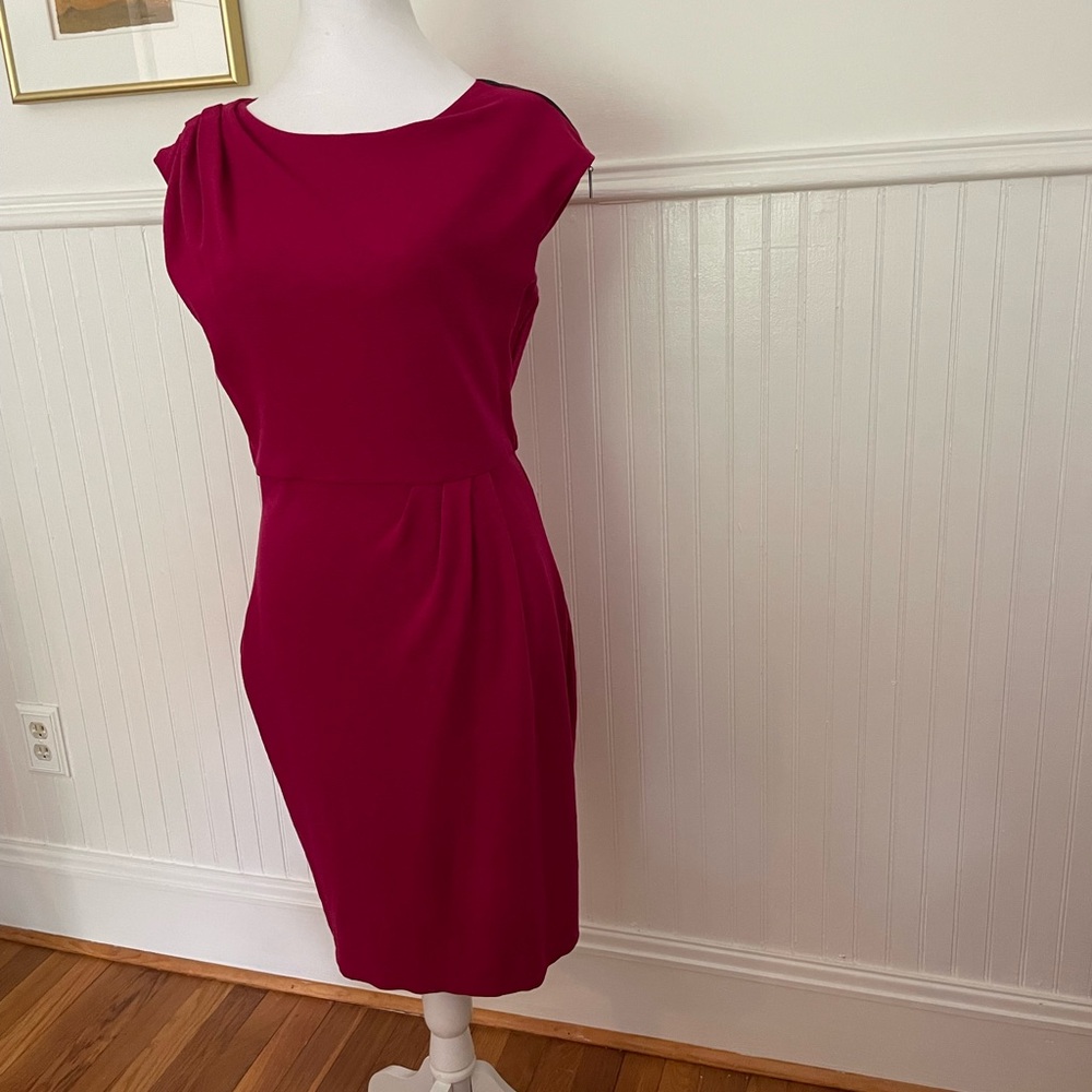 Diane Von Furstenberg Magenta One Shoulder Dress